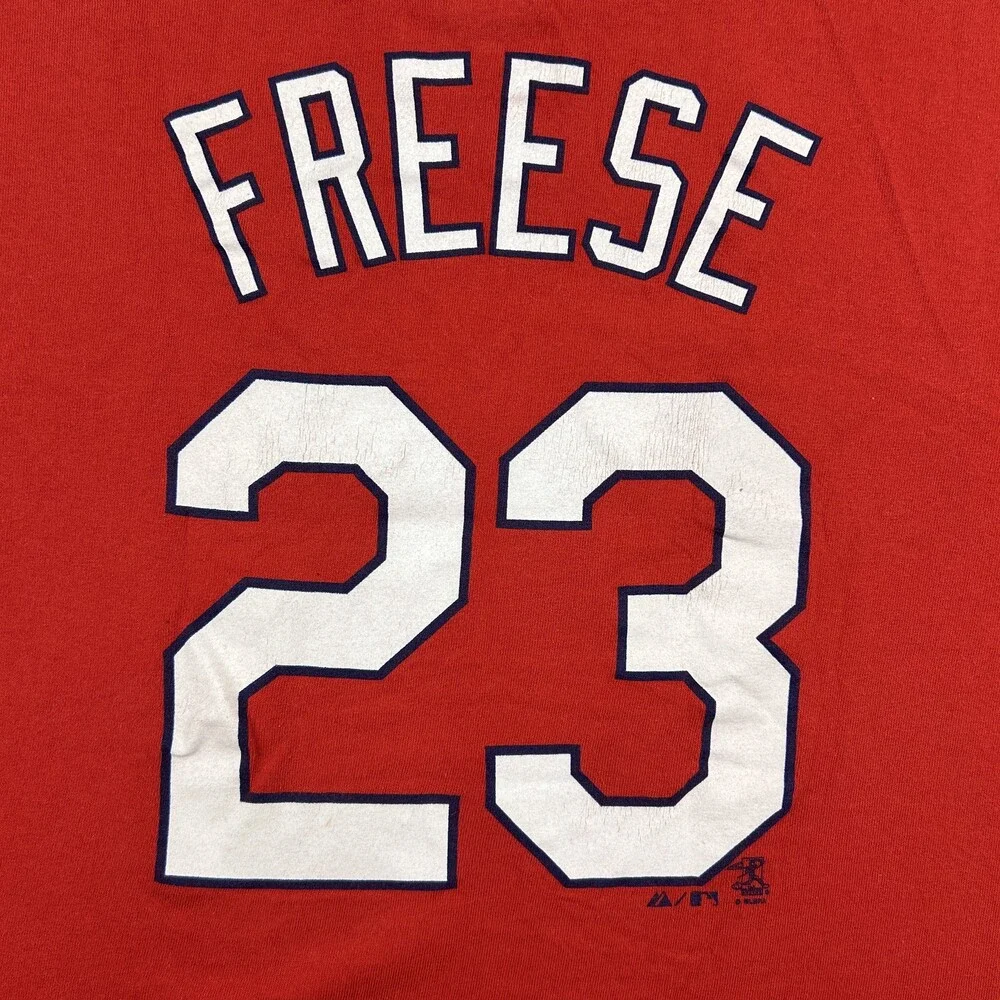 Majestic St. Louis Cardinals Shirt Mens Large Red Freese 23 Baseball MLB Tee